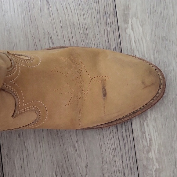 ACME Womens 7.5M Vintage Cowboy Boots Dingo Heeled Dream Catcher Embroidered Tan - Picture 13 of 16